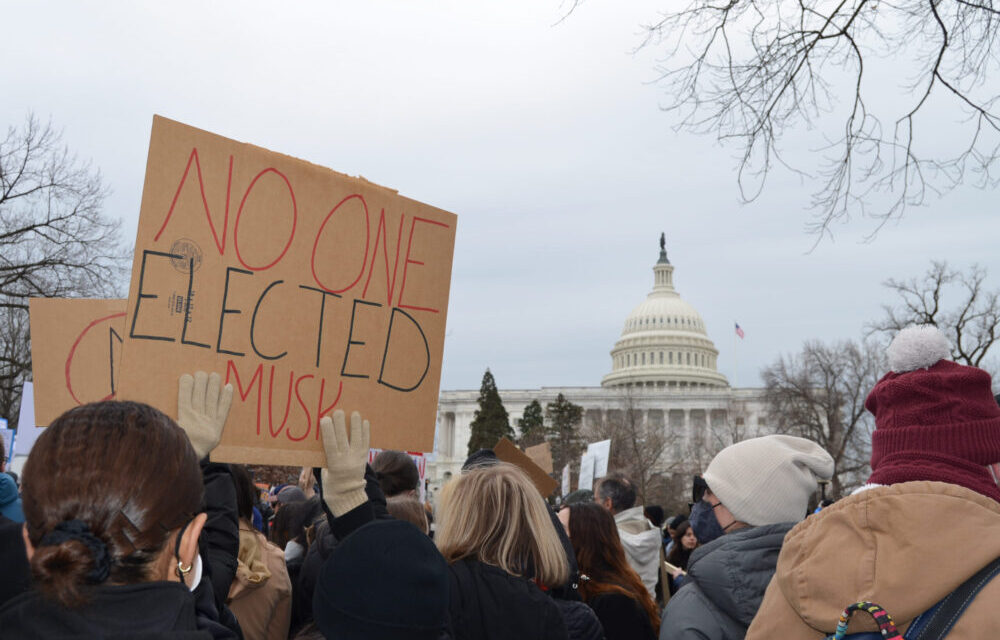 Democrats and protesters rally against Trump-Musk efforts to shut down USAID